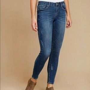 Dex Super Skinny Ankle Cut Jeans Stormy Blue, Size 27